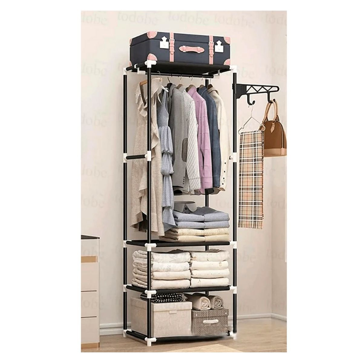 GENERICO - ROPERO ORGANIZADOR PERCHERO COLOR NEGRO