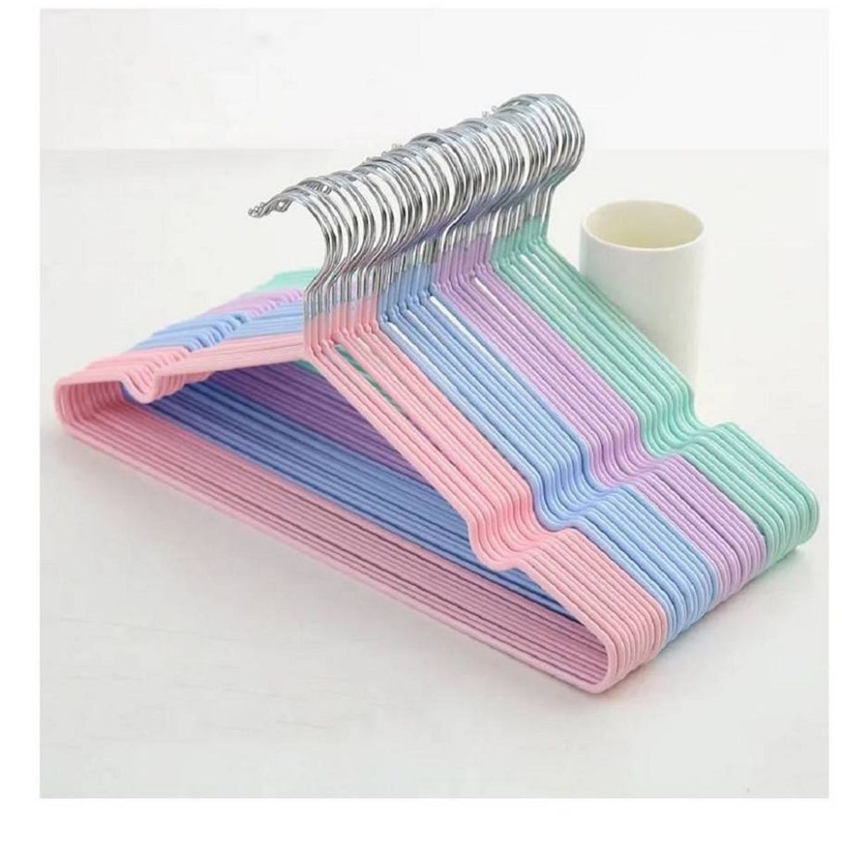 GENERICO - Ganchos, Colgadores Para Ropa Antideslizante 10 Unidades verde