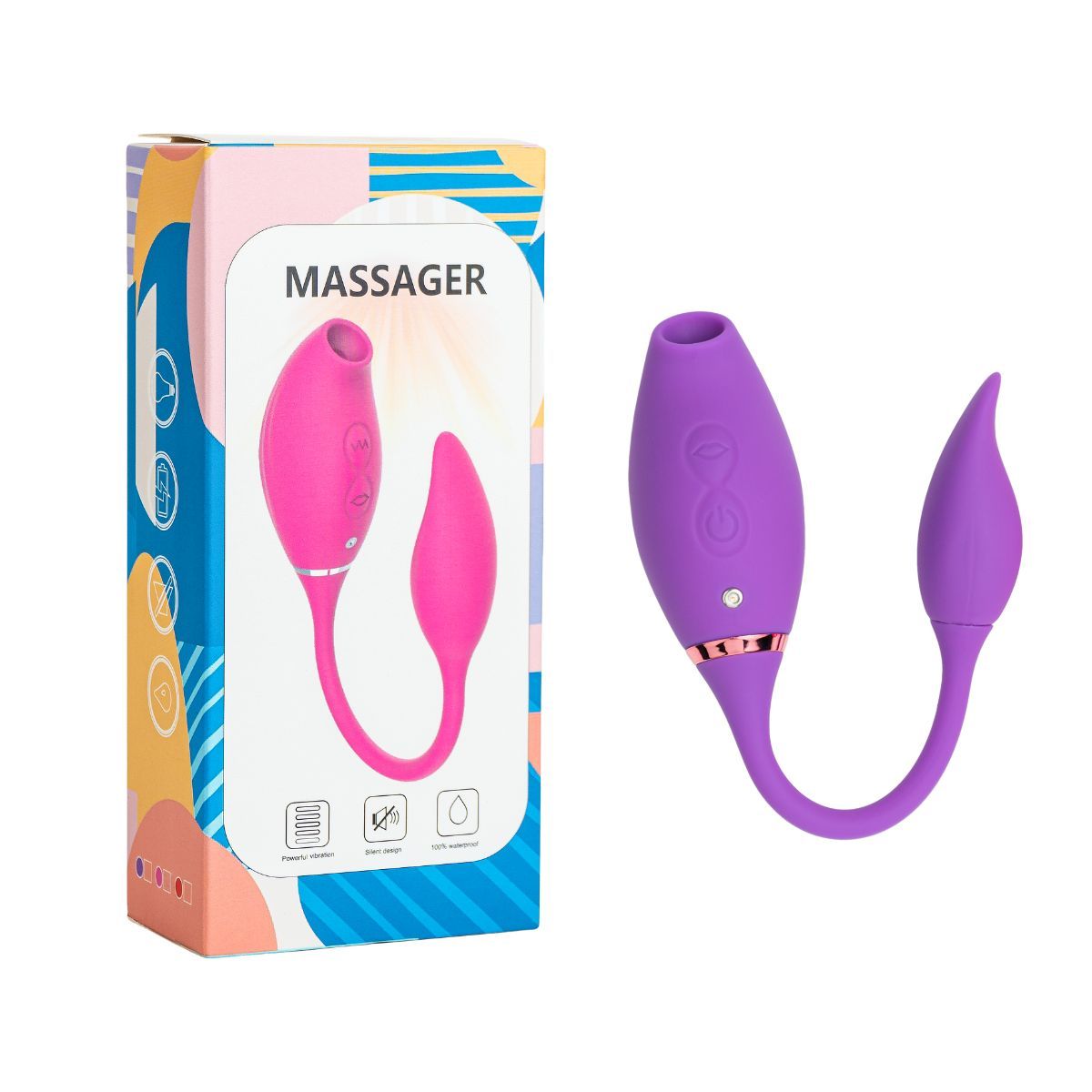 GENERICO - Succionador de clítoris y vibrador 2 en 1 - Morado