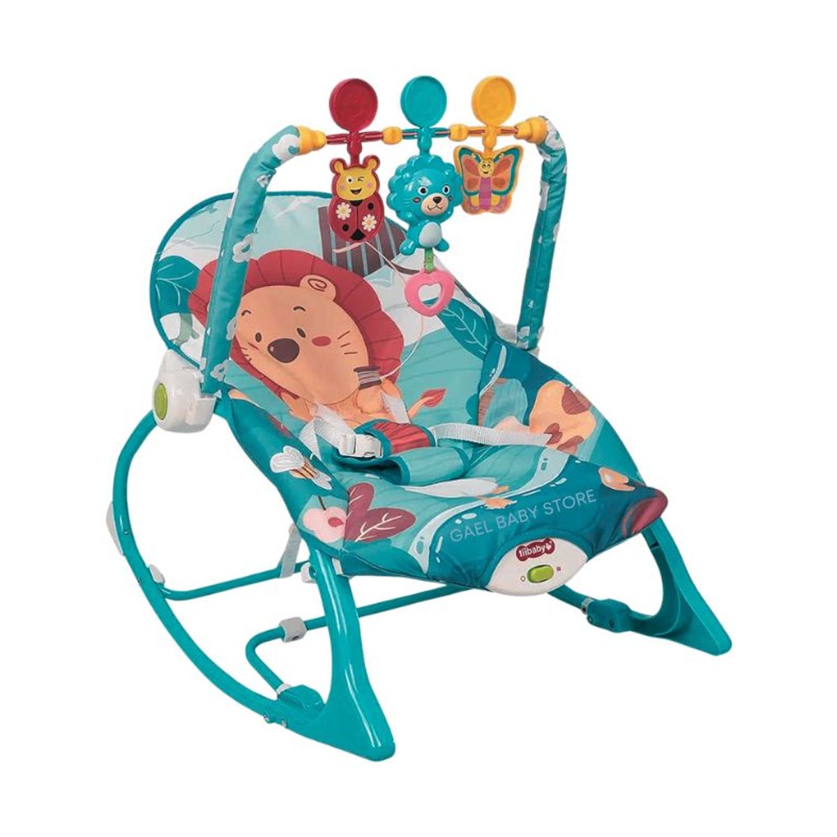 GENERICO - MECEDORA MUSICAL CON VIBRADOR PARA BEBÉ DISEÑO LEÒN