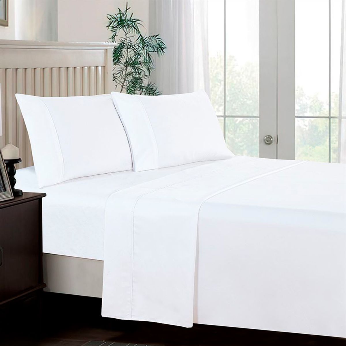 CASATEX - Cubrecama KING + Juego de Sabanas - BLANCO