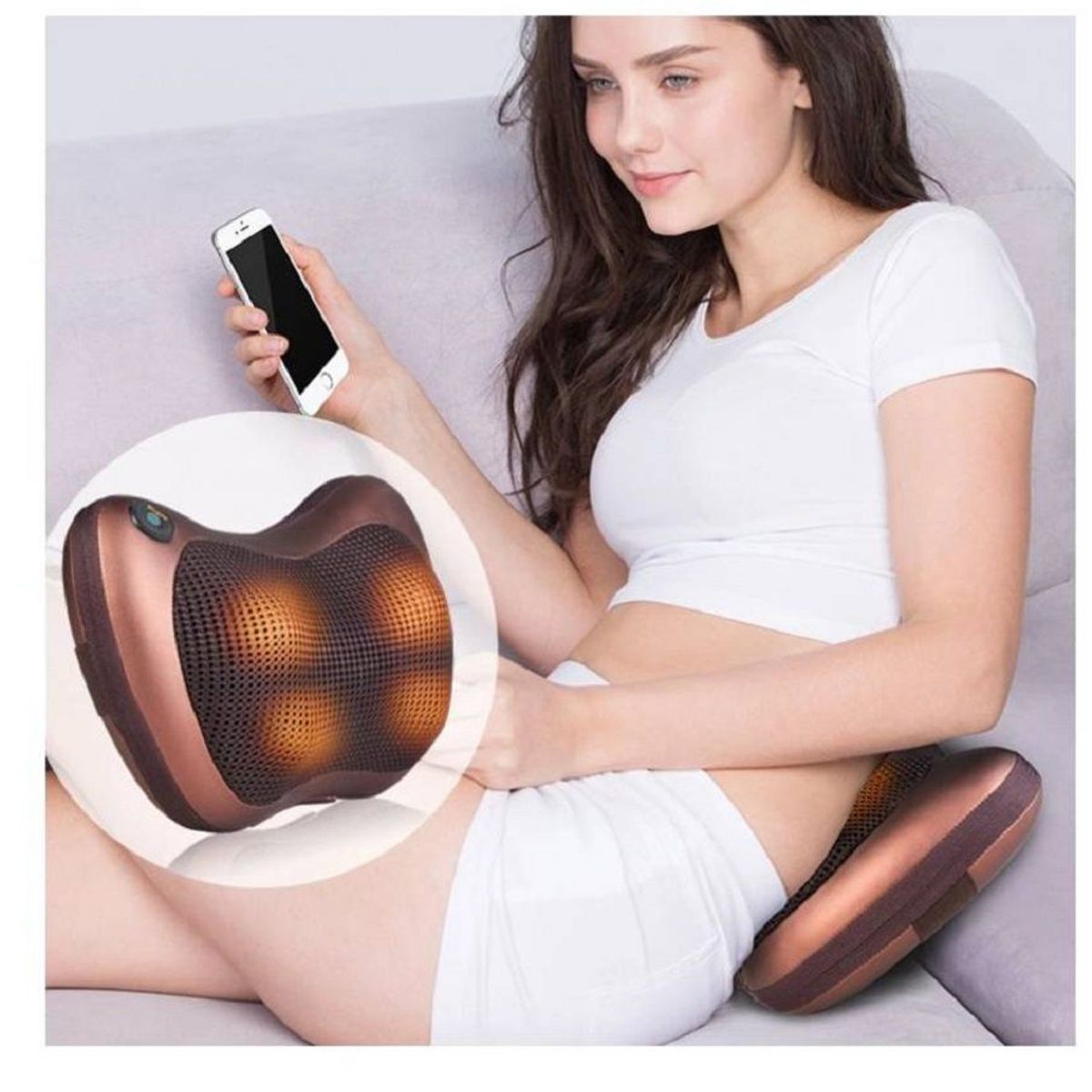 GENERICO - Almohada Masajeador Cervical Shiatsu Corporal Termoterapia Relajante