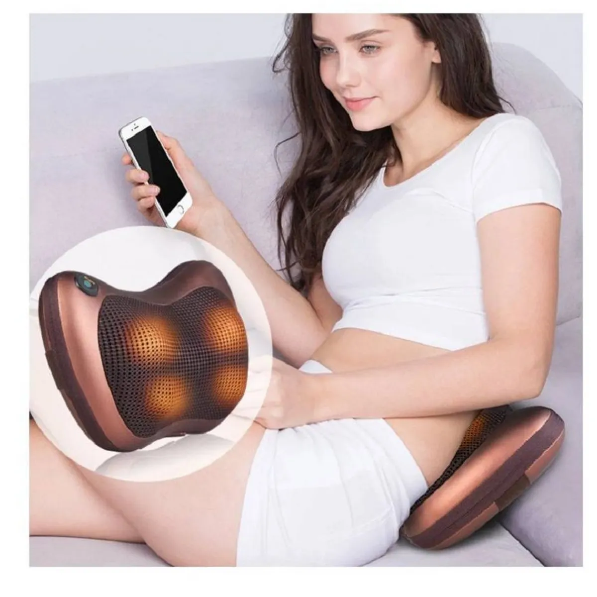 GENERICO - Almohada Masajeador Cervical Shiatsu Corporal Termoterapia Relajante