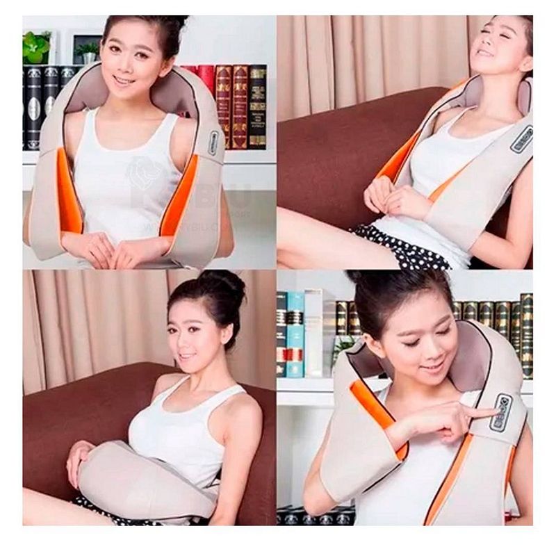 GENERICO - Masajeador Cervical y Espalda Infrarojo en Forma de U con 16 Nodos