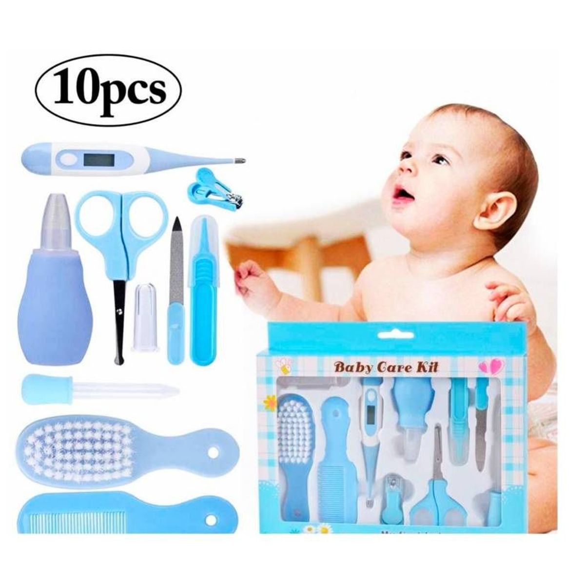 OEM - Kit de Cuidado para Bebes de 10 Piezas Celeste