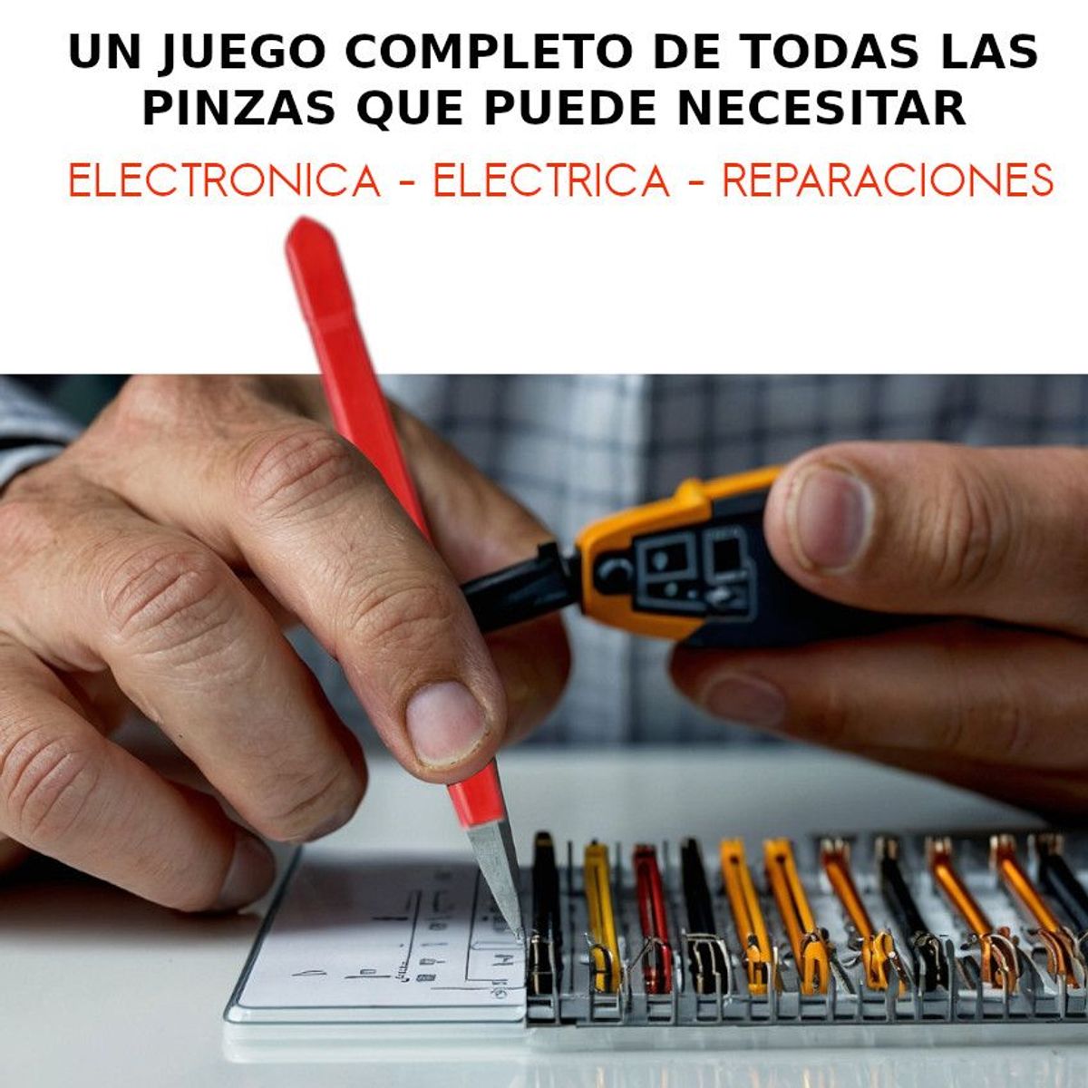 GENERICO - Pinzas Reparacion Pc Celular Set 7pcs Mango Recubierto +Pinza inversa