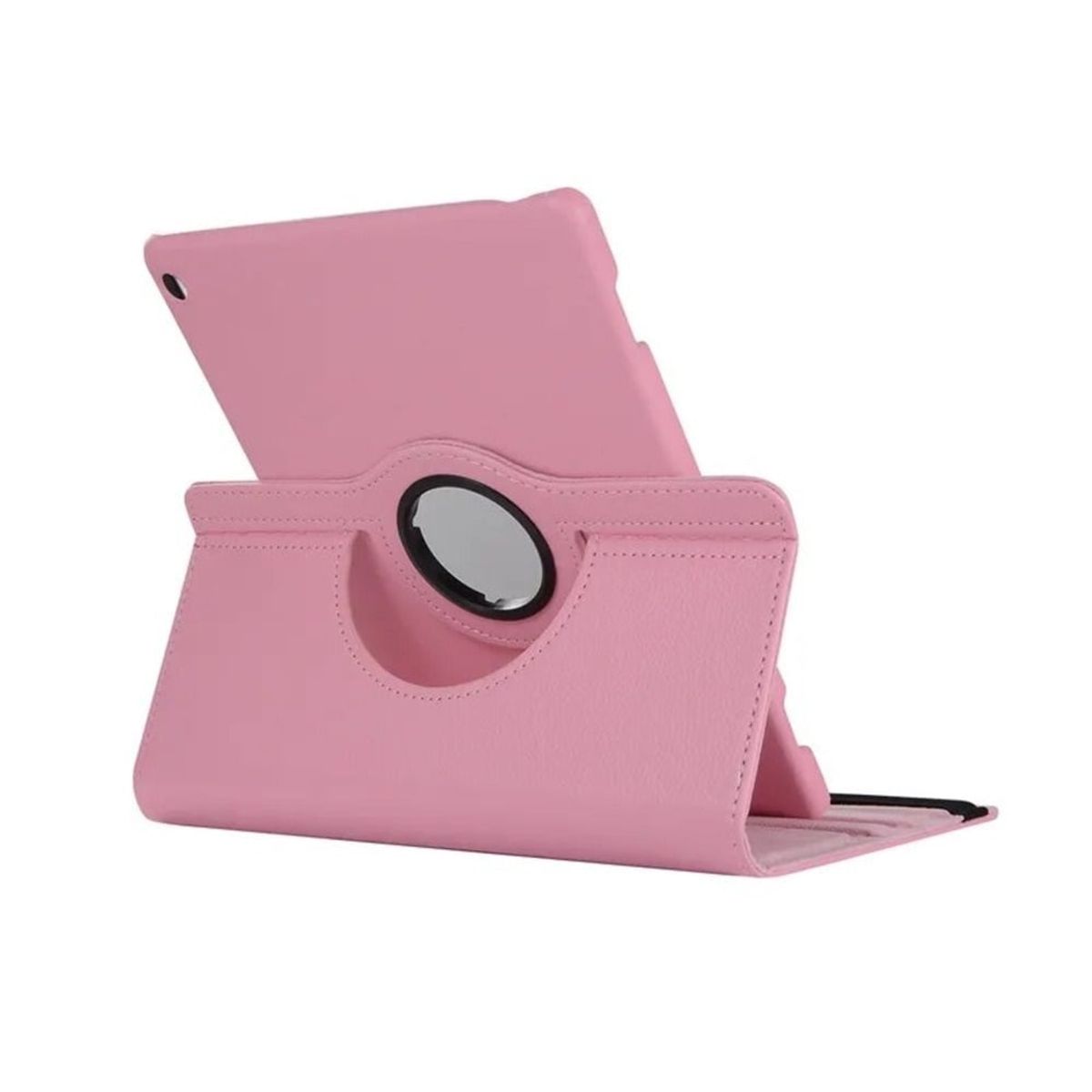 GENERICO - Funda para Samsung Tab A 7 Flipcover Giratoria Rosada Resistente