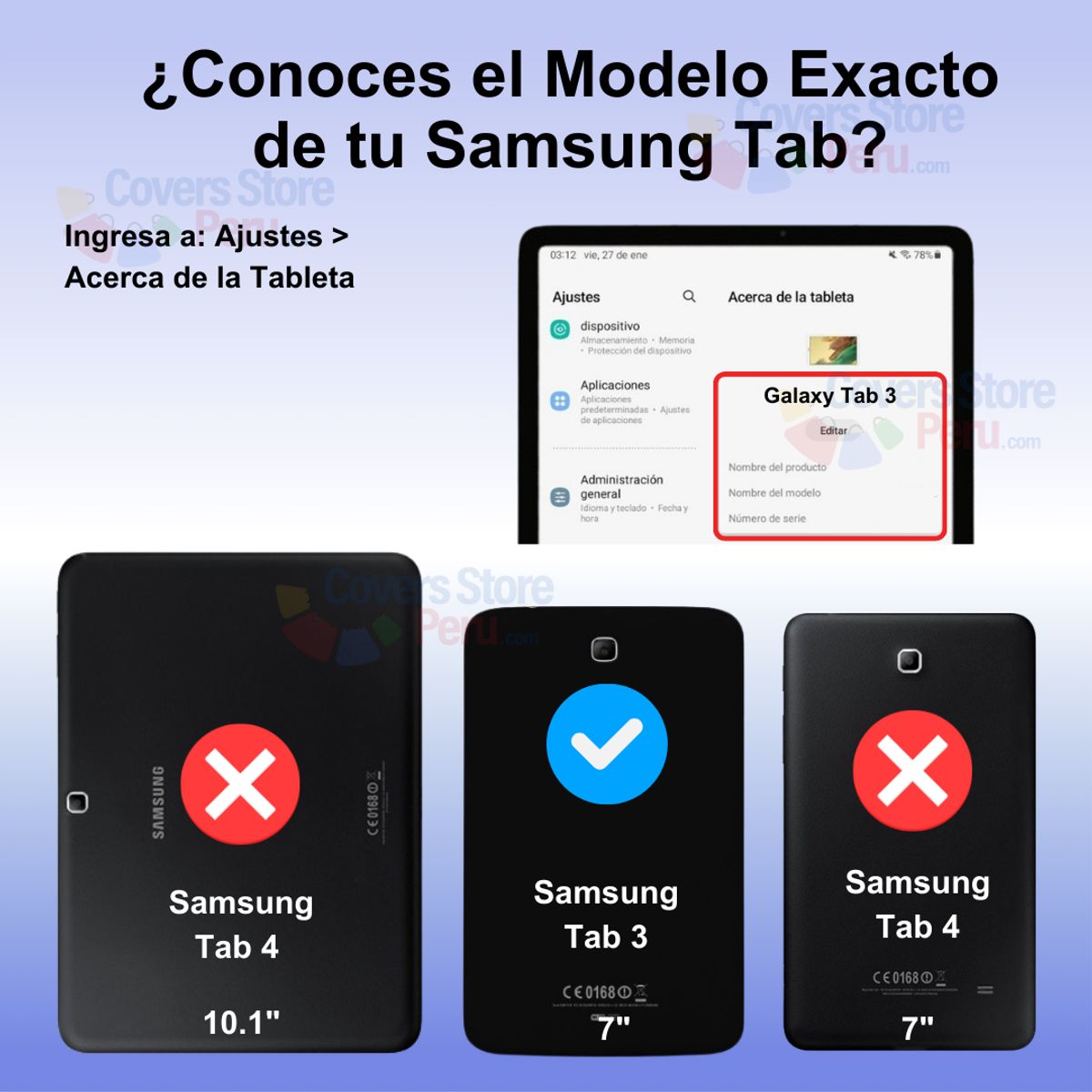 GENERICO - Funda para Samsung Tab 3 7 Flipcover Giratoria Morada Resistente