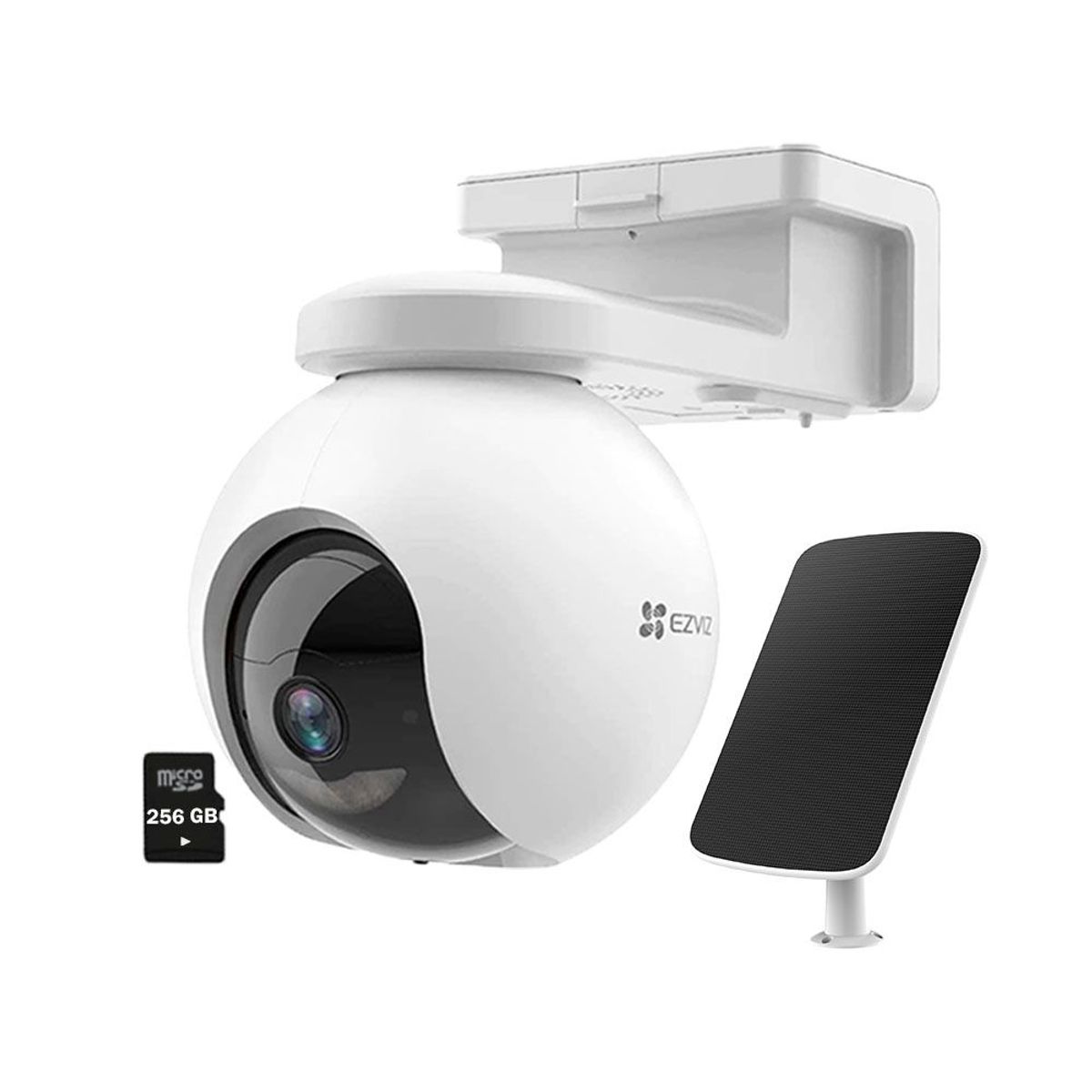 EZVIZ - Cámara Exterior CB8 2K 3MP Ezviz Wifi 24GHz con Panel Solar + SD256GB