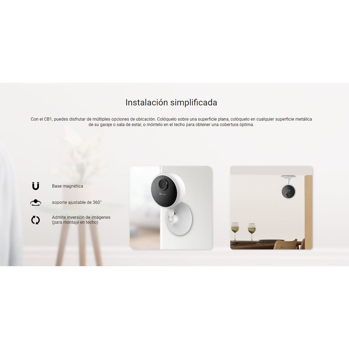 EZVIZ - Cámara Inalámbrica Interior CB1 Full Hd Ezviz visión 100° con Bateria