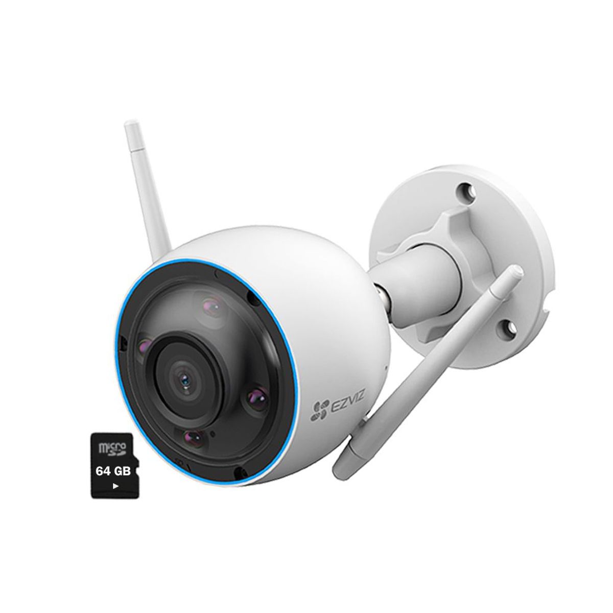 Ezviz - Cámara Wifi H3 3K 5MP Ezviz Exterior IP67 Detección con IA + Sd 64Gb
