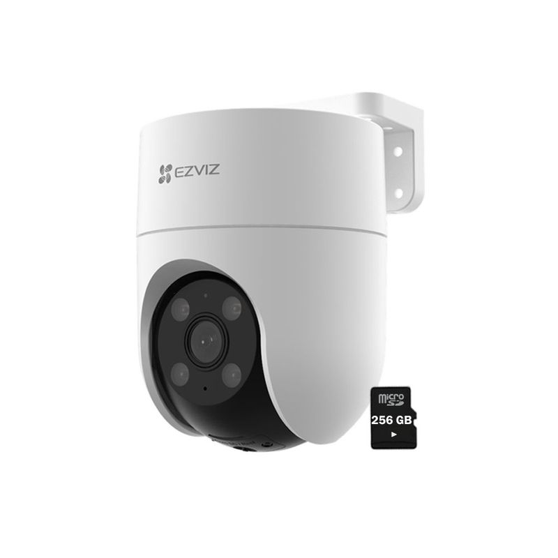 EZVIZ - Cámara Wifi Exterior H8C 4MP 2K Ezviz 360° Tecnología IA + SD 256GB