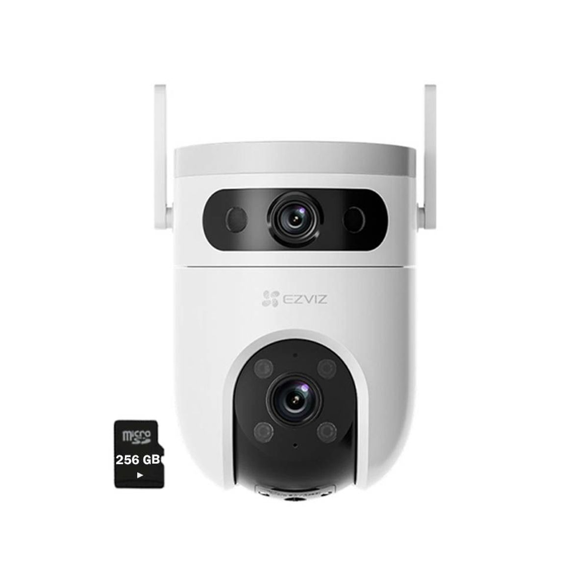 EZVIZ - Cámara WiFi H9C 3MP + 3MP Ezviz Lente Dual Exterior 360° + SD 256GB