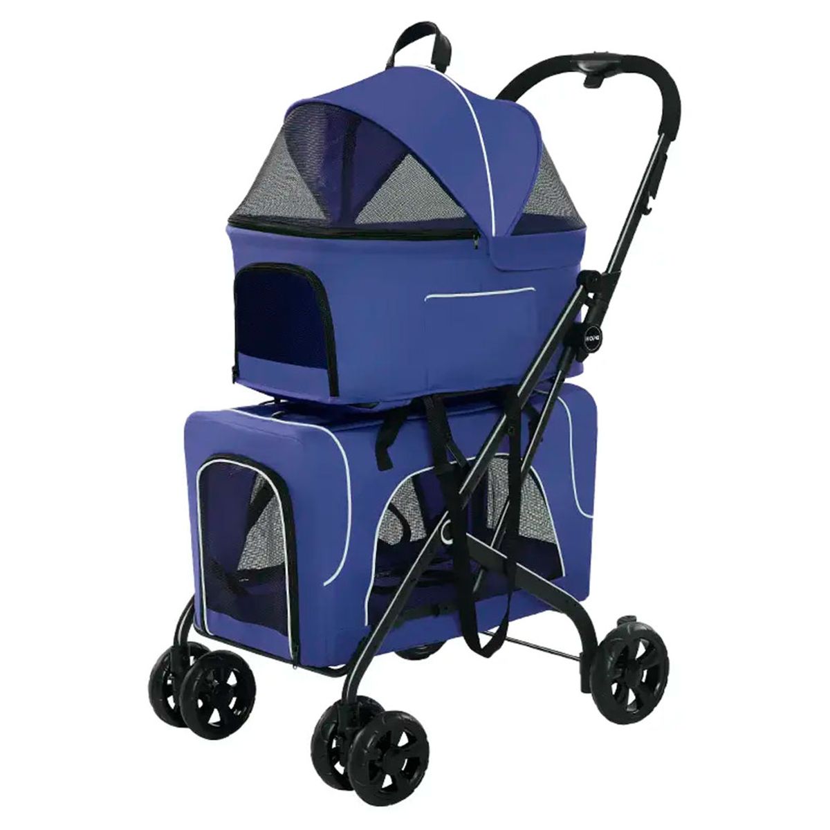 QUE PATAS PET SHOP - Coche 2 Pisos Desmontable Plegable 15kg x Cabina Azul