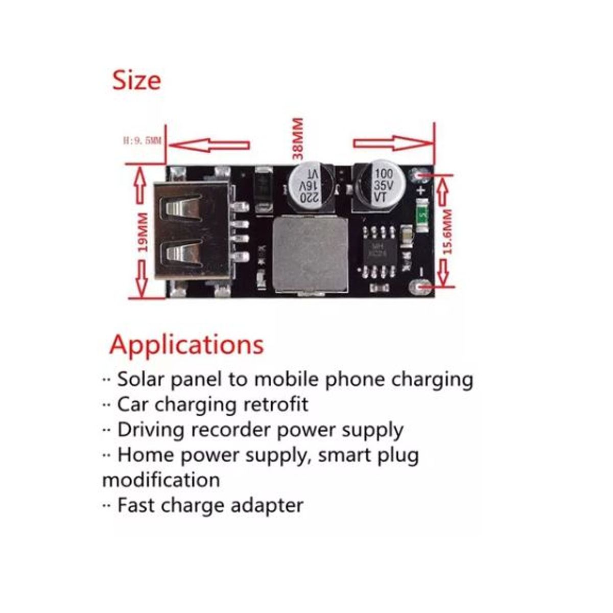 GENERICO - Reductor Powerbank DC DC MH-KC24 24W QC 3.0