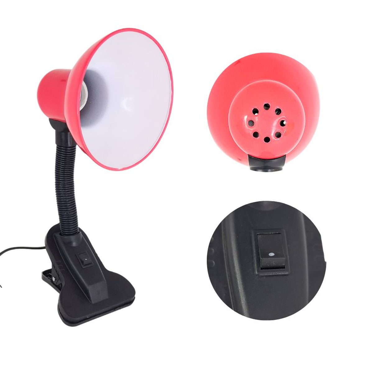 GENERICO - Lampara de Escritorio Flexible con Clip - Fucsia