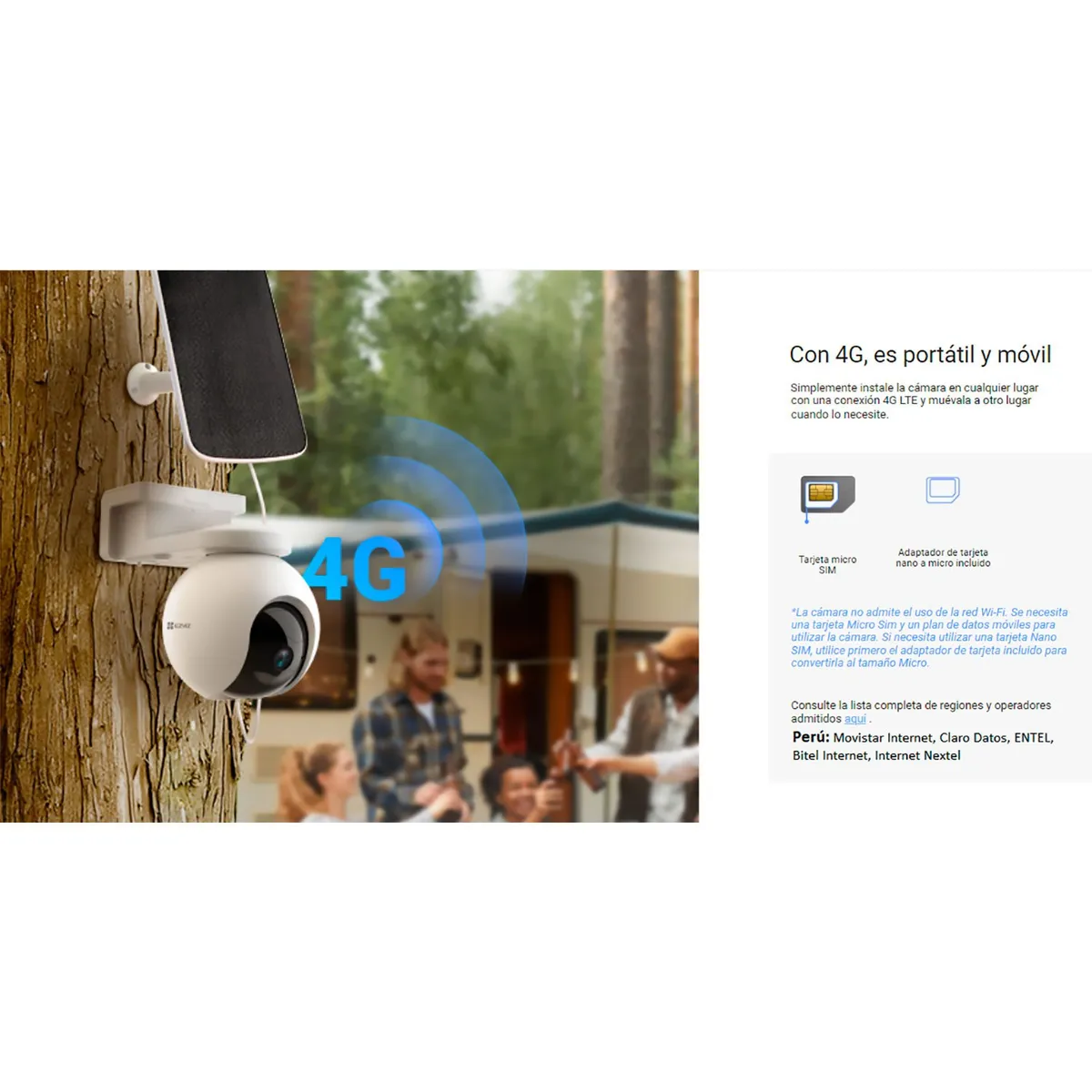 EZVIZ - Cámara Seguridad EB8 4G 2K Ezviz con Gps Exterior + Panel solar