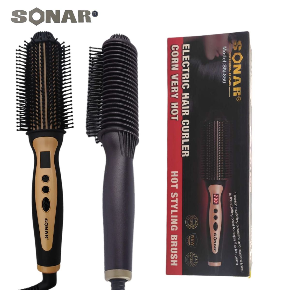 OEM - Cepillo Ondulador Eléctrico Digital SONAR SN-850 Niveles de Temperatura