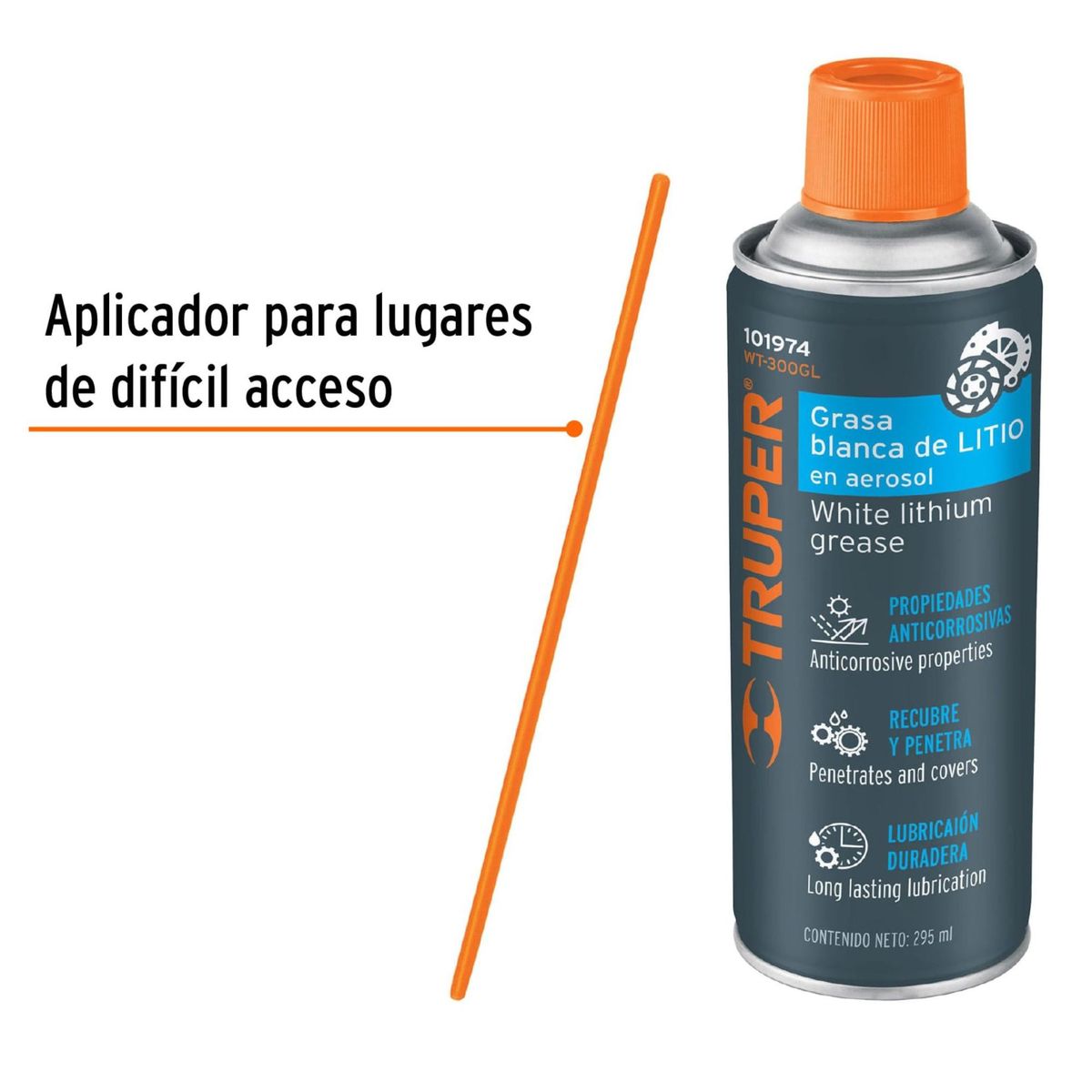 TRUPER - Grasa blanca de litio en aerosol 295 ml, Truper