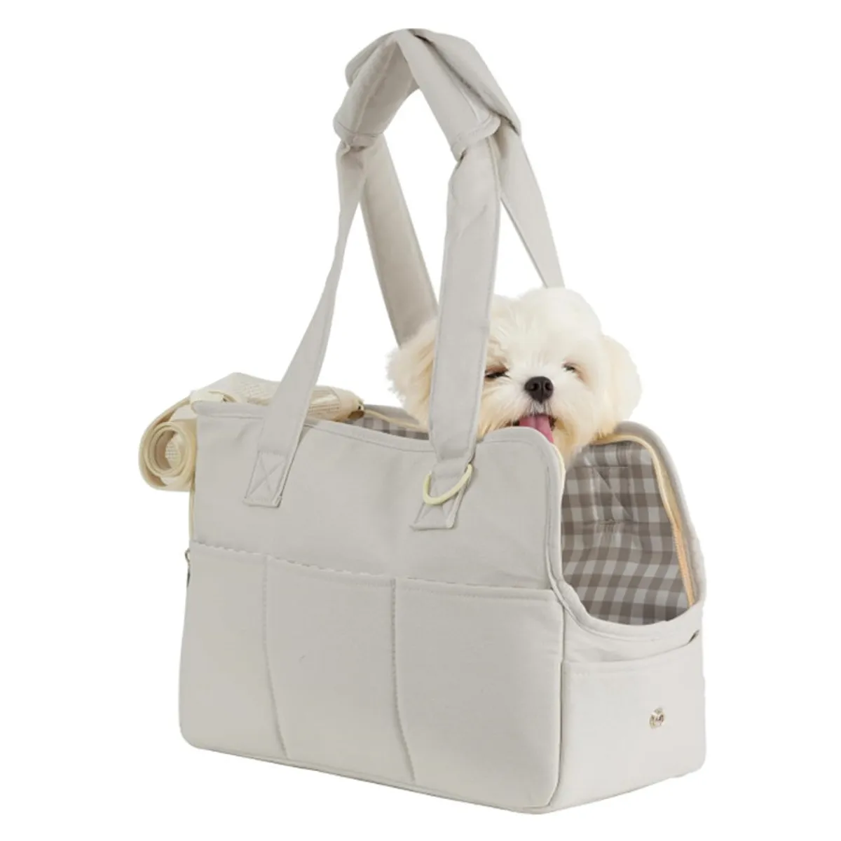 QUE PATAS PET SHOP - Bolso para Mascotas Pequeñas Talla M Gris