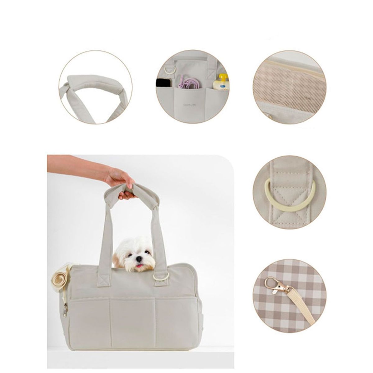 QUE PATAS PET SHOP - Bolso para Mascotas Pequeñas Talla S Gris