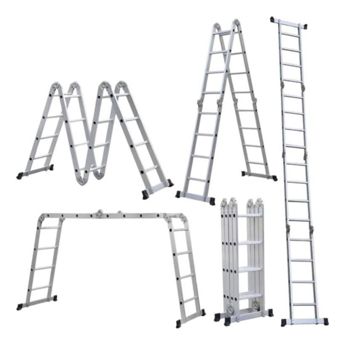 FERTON - Escalera multiposicion 16 peldaños soporta 150 Kg Ferton