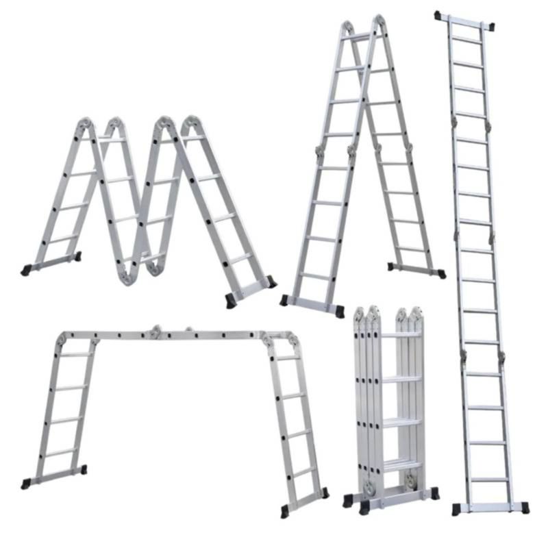 FERTON - Escalera multiposicion 16 peldaños soporta 150 Kg Ferton
