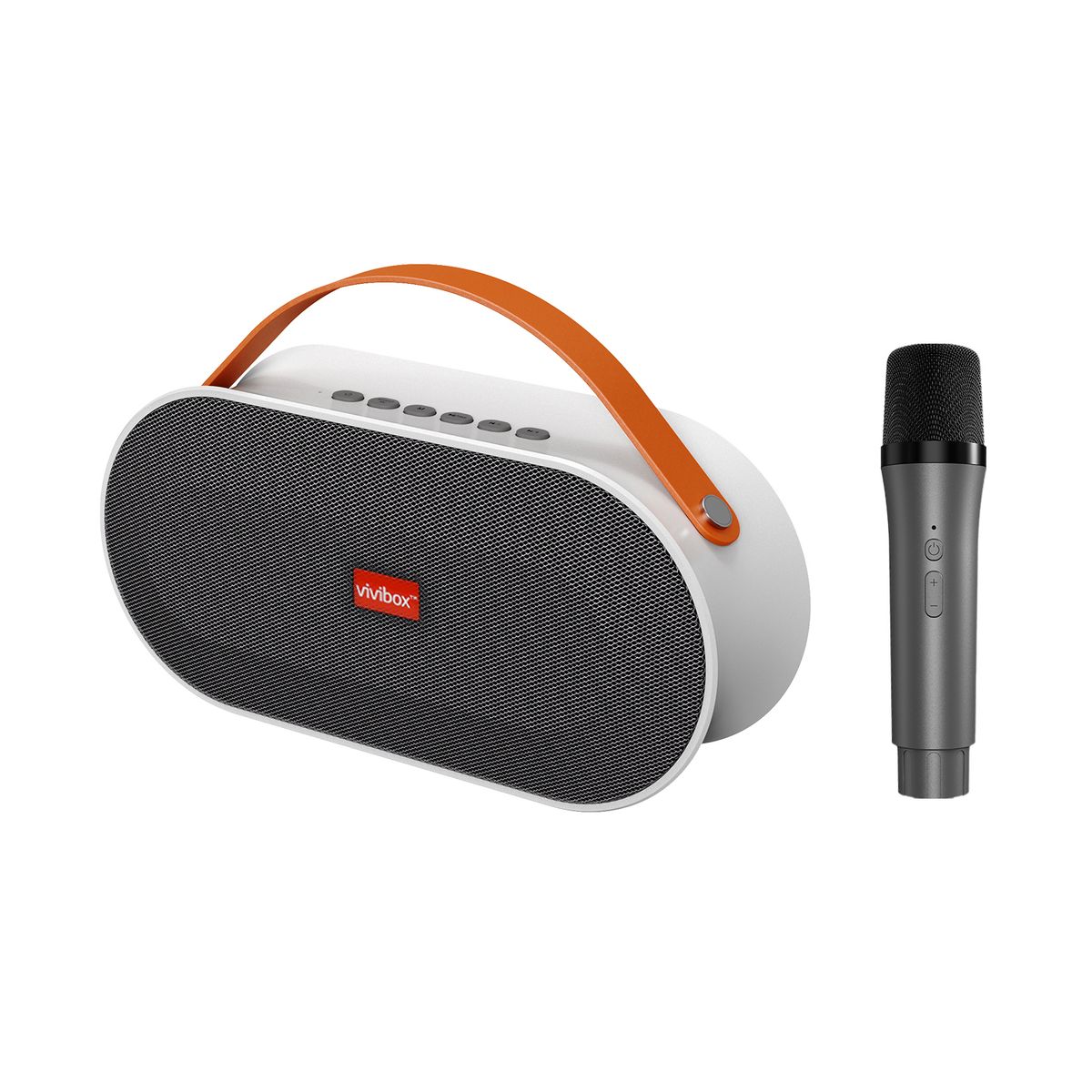 VIVIBOX - Karaoke Box altavoz portátil con micrófono blanco