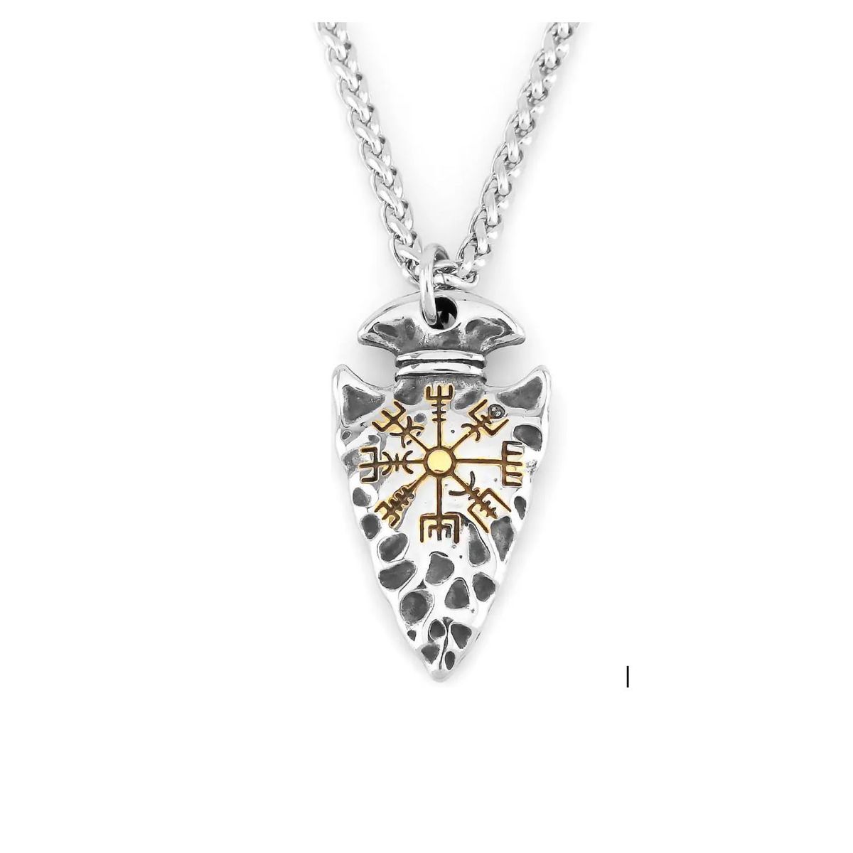 GENERICO - Collar para hombre Vikinga con Lanza Gravado - Acero inoxidable 316L