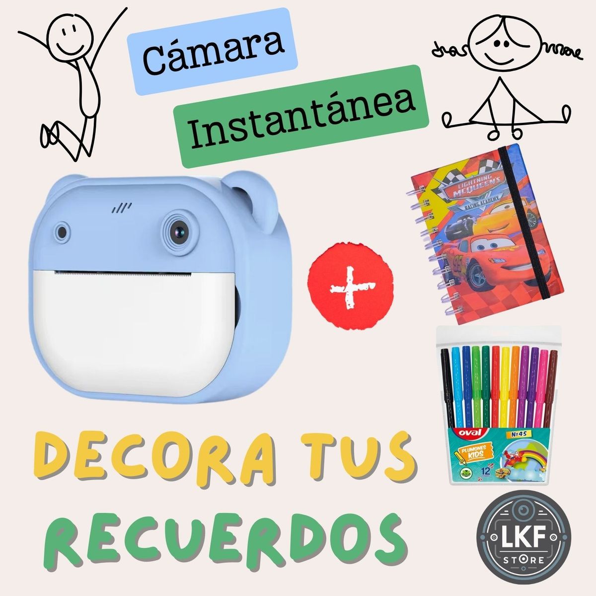 GENERICO - Cámara Digital Instantánea Mini Impresora Para Niños - Celeste