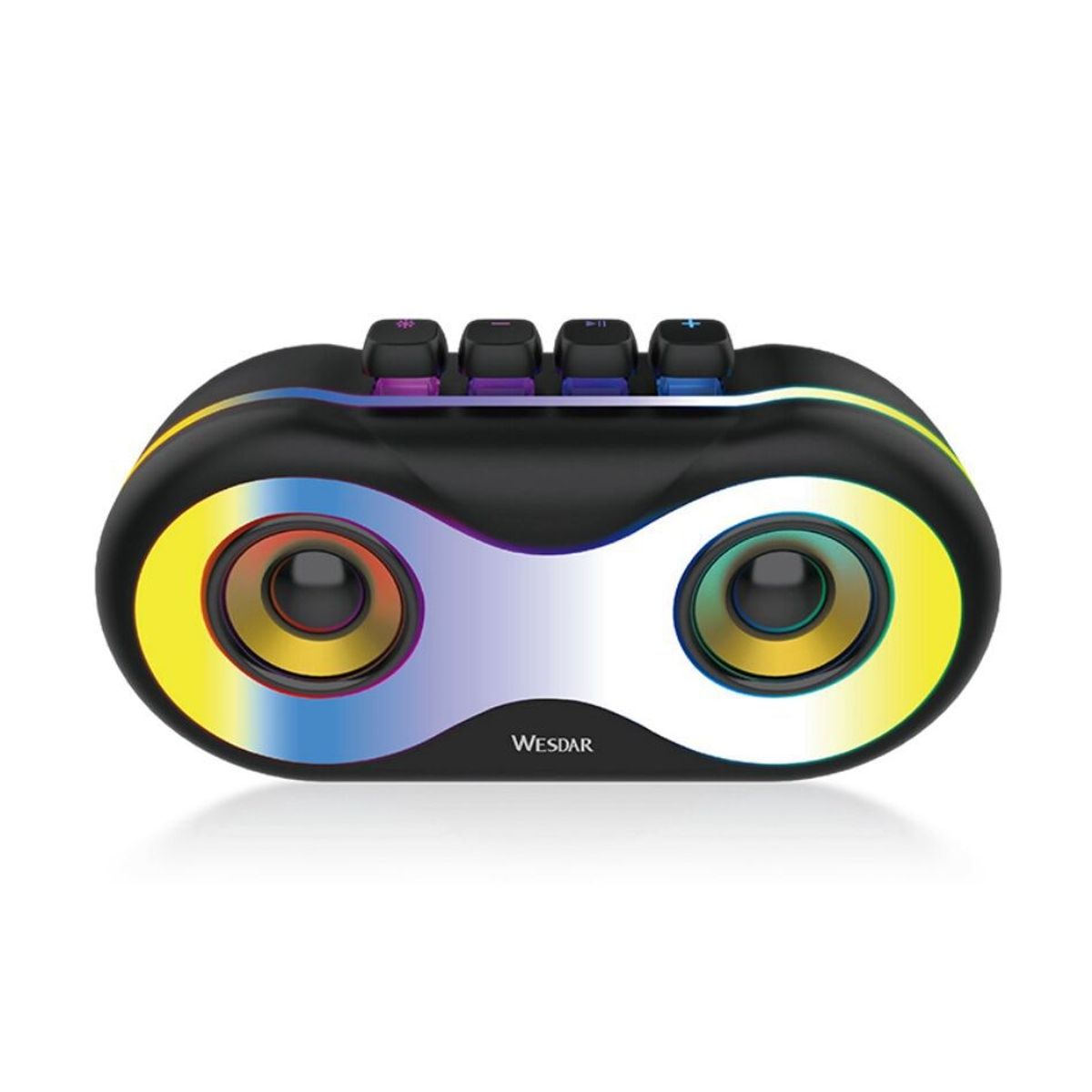 WESDAR - Wesdar - Parlante inalámbrico BT53 1800mAh 7W con luces LED - Negro