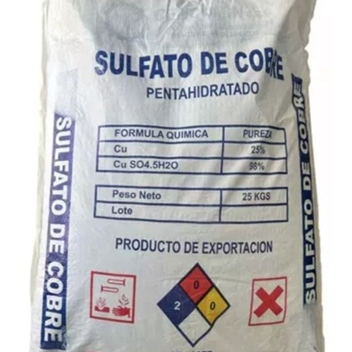 LLUMPAY - Sulfato de Cobre Pentahidratado en saco 25 Kg