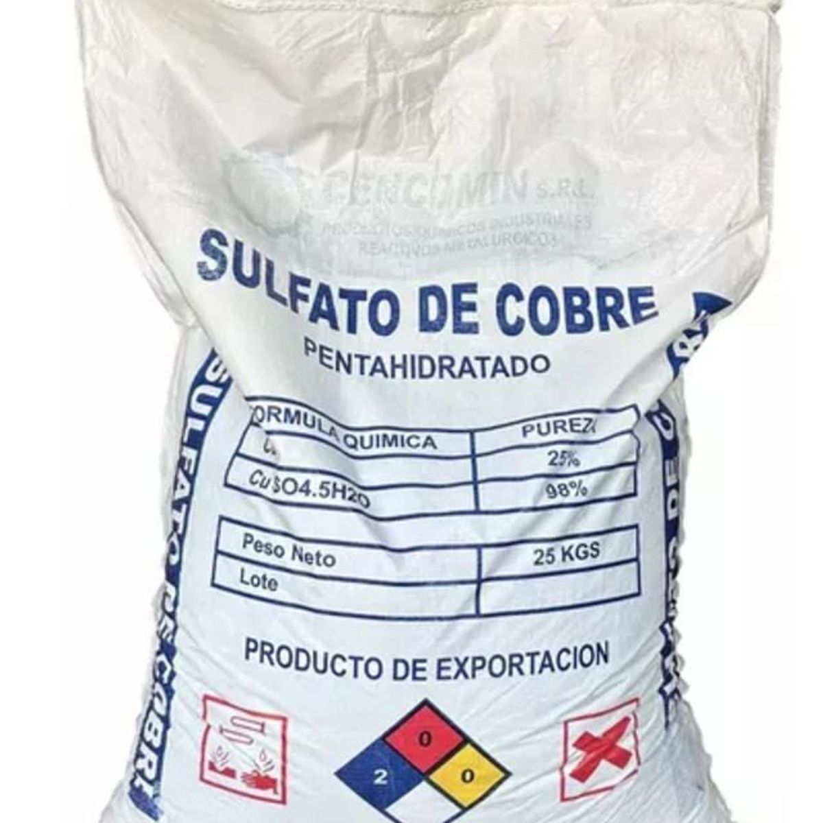 LLUMPAY - Sulfato de Cobre Pentahidratado en saco 25 Kg