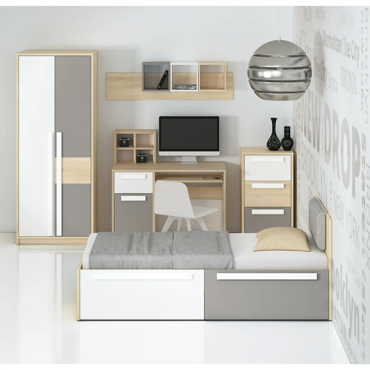 TU MESITA - Escritorio Clásico Evelyn multicolor 1 cajón 1 puerta TU MESITA