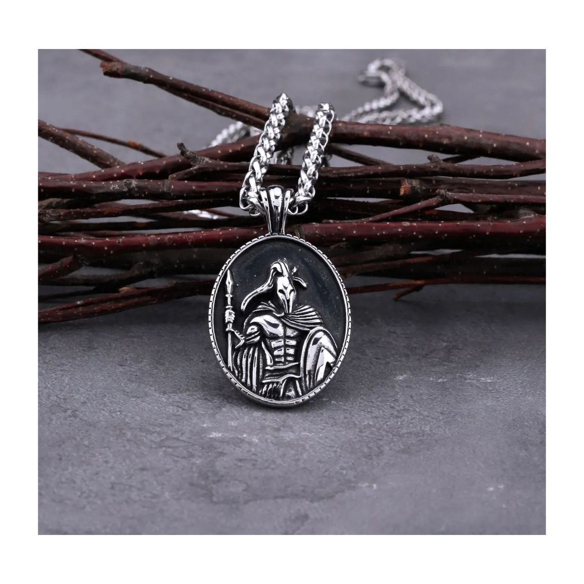 GENERICO - Collar para hombre de espartado estilo vikingo - Acero inoxidable 316L