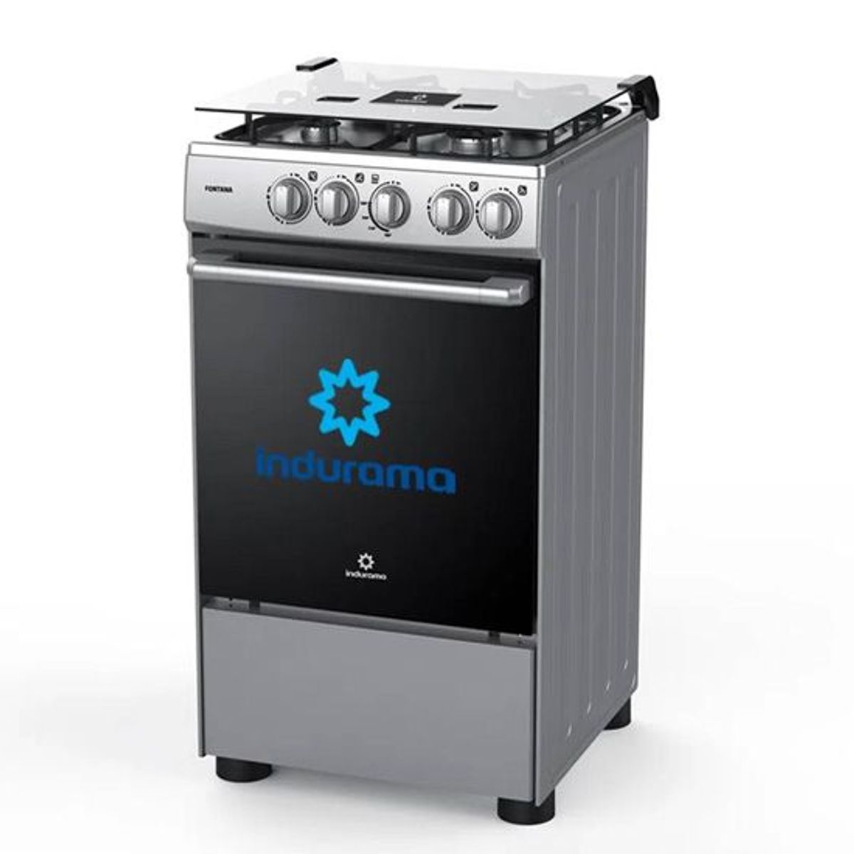 INDURAMA - Cocina a gas fontana color gri smarca Indurama de 4 Hornillas