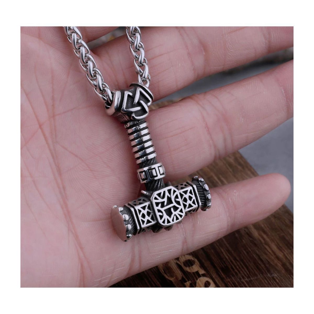 GENERICO - Collar de hombre de martillo de Thor vikingo - Acero inoxidable 3016L
