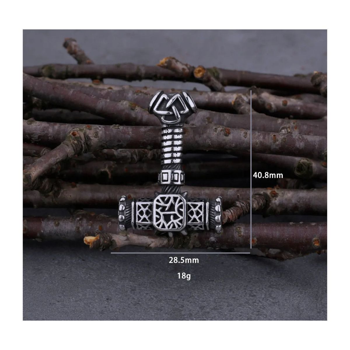 GENERICO - Collar de hombre de martillo de Thor vikingo - Acero inoxidable 3016L