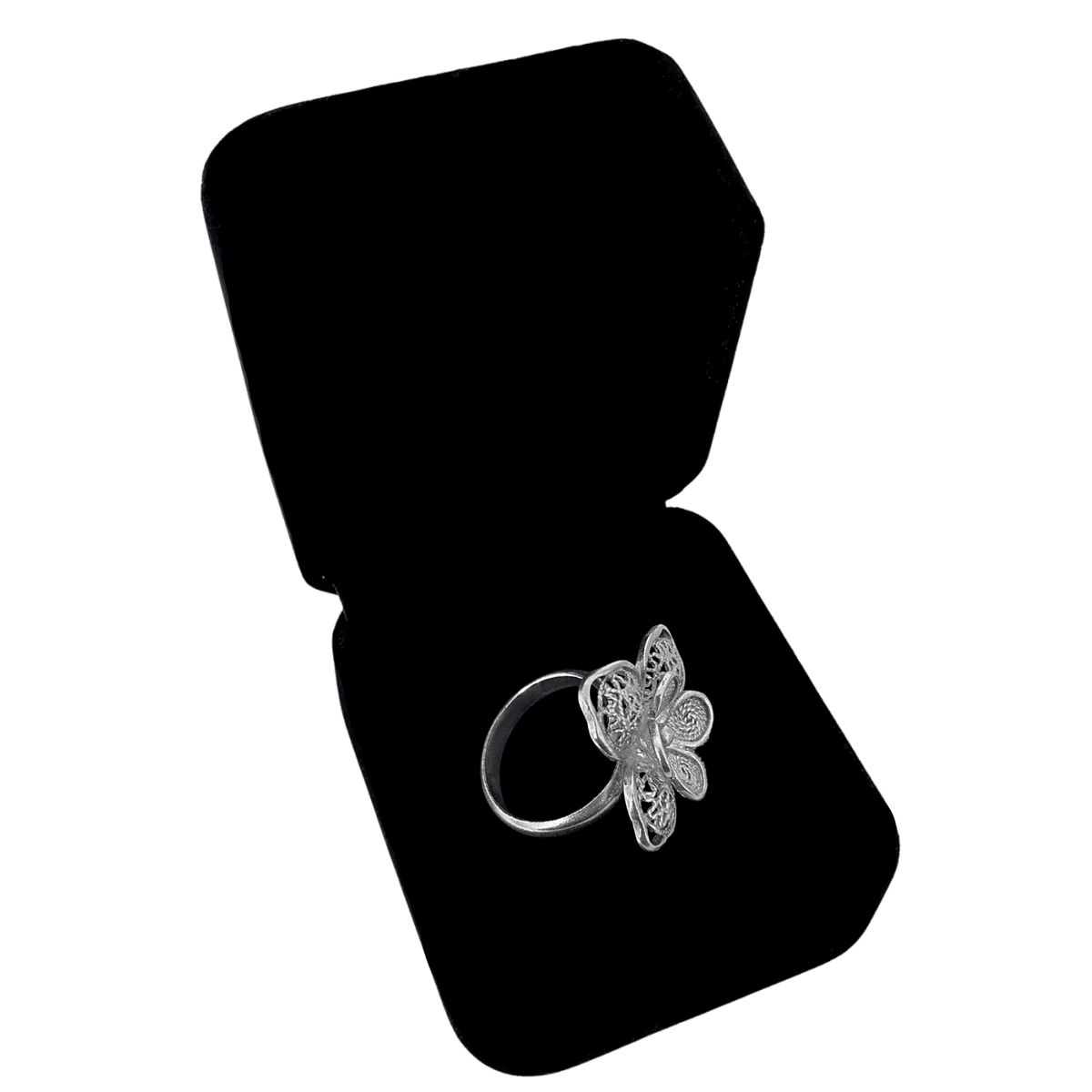 GENERICO - Anillo Mujer Flor Filigrana Regalo Mamá Novia Plata 950
