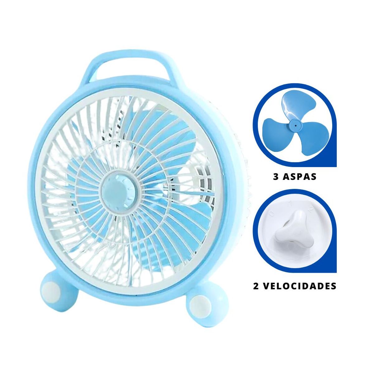 GENERICO - Ventilador Kawai 2 Velocidades Celeste