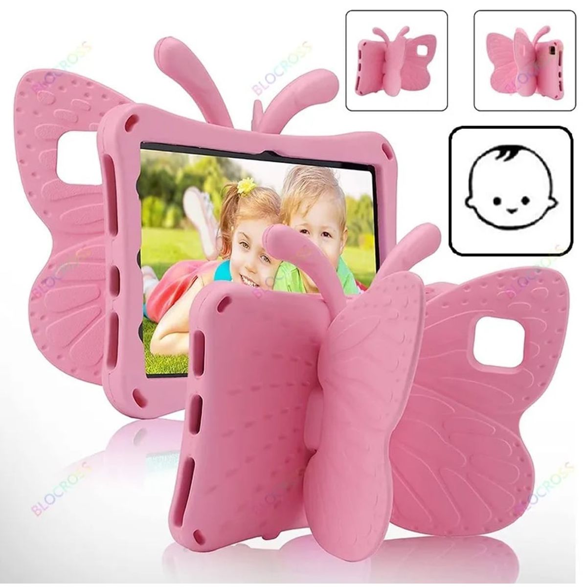GENERICO - Funda para Lenovo Tab M10 HD 2da Gen 101 de Goma Mariposa Rosada