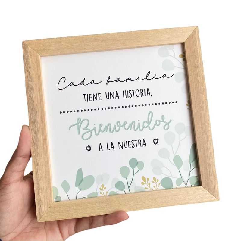 CASA PIZARRO - Cuadro para el hogar CADA FAMILIA TIENE UNA HISTORIA 17x17cm