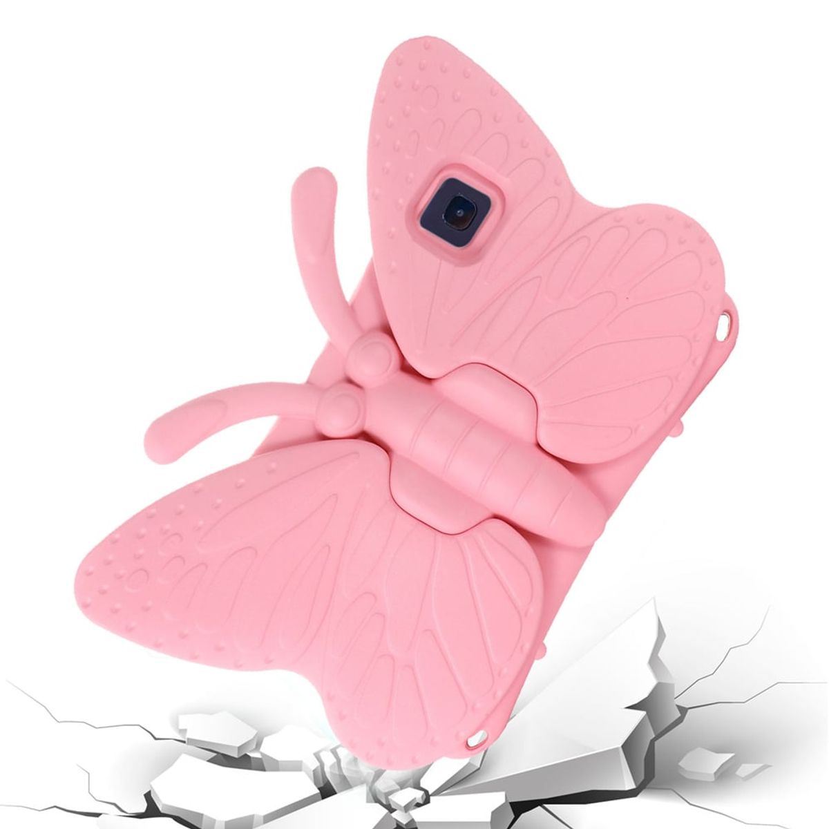 GENERICO - Funda para Samsung Tab S6 105 de Goma Mariposa Rosada Resistente