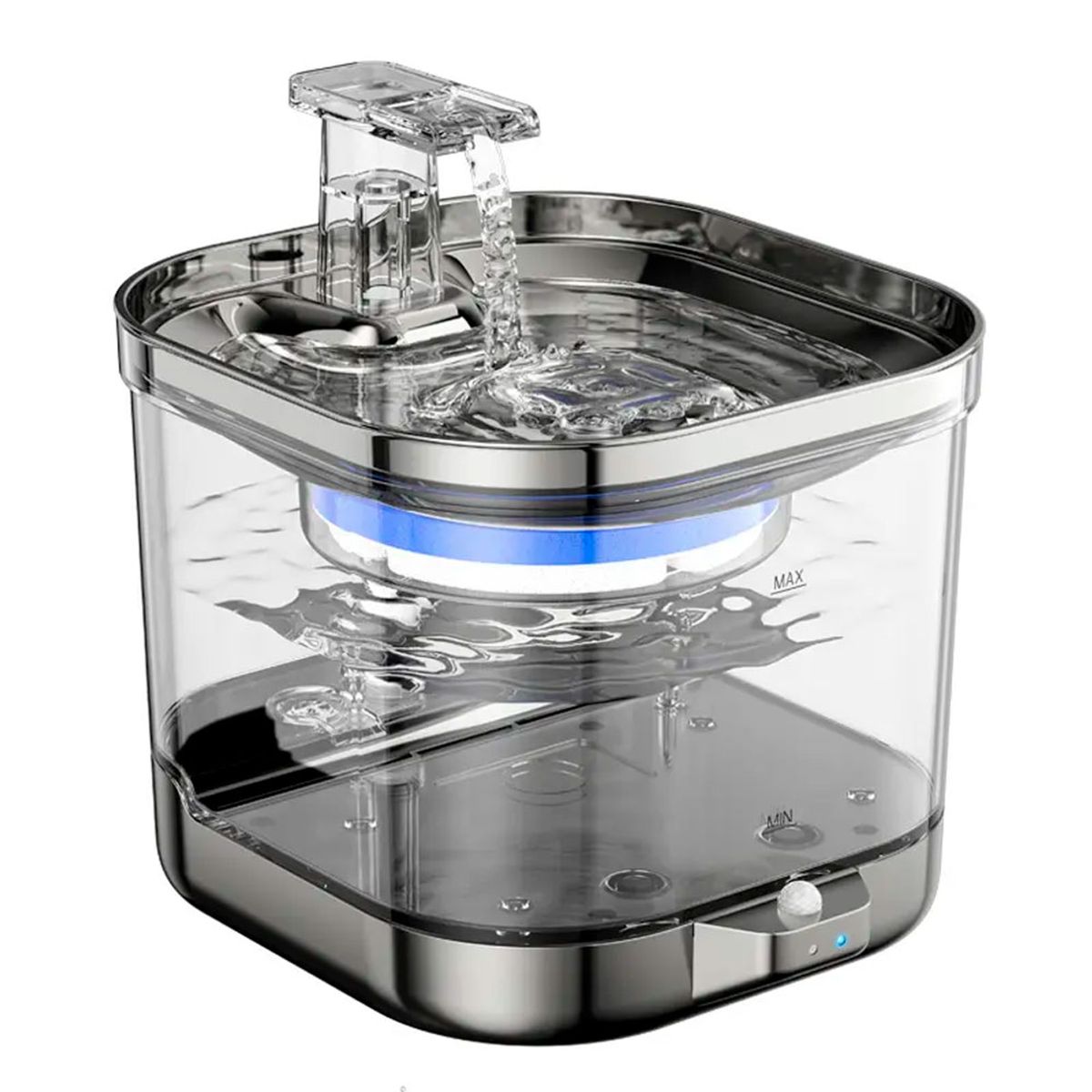 QUE PATAS PET SHOP - Fuente Automática Inalámbrica Con Sensor Acero-Plástico 2L