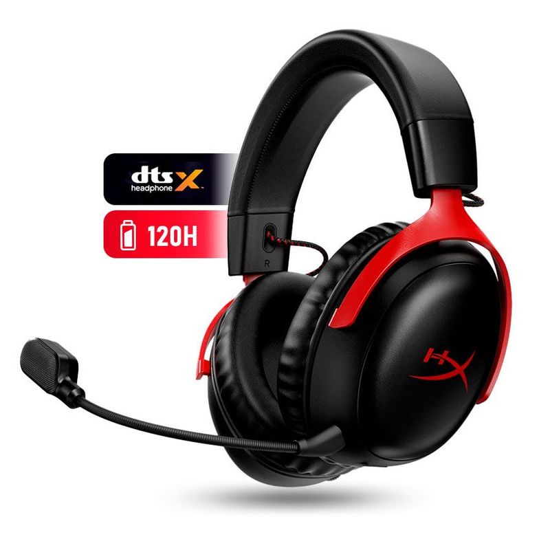HYPERX - Audífono Gamer HyperX Cloud III Wireless 120H RED