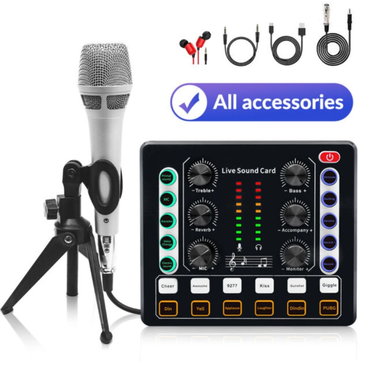 GENERICO - Microfono Condensador para Android Laptop Pc Tarjeta V8 Profesional