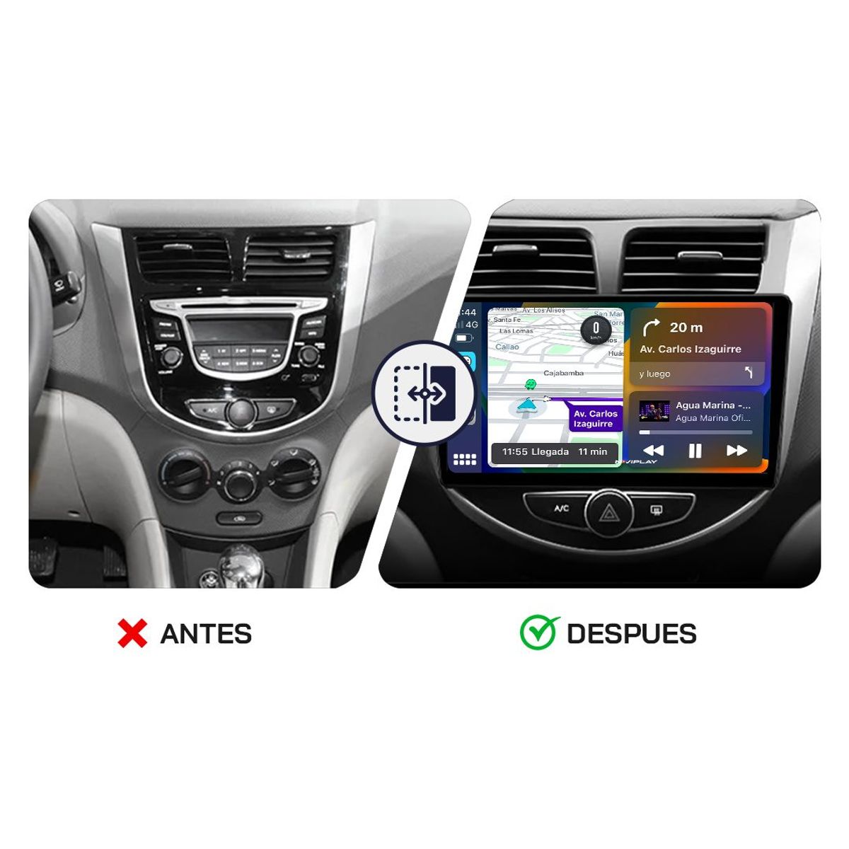 GENERICO - Autoradio Android Naviplay Para Hyundai Accent 2011 – 2020