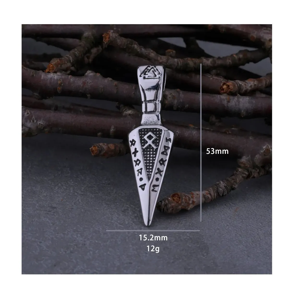 GENERICO - Collar para Hombre Guerrero Nórdico Vikingo - Acero Inoxidable 316L