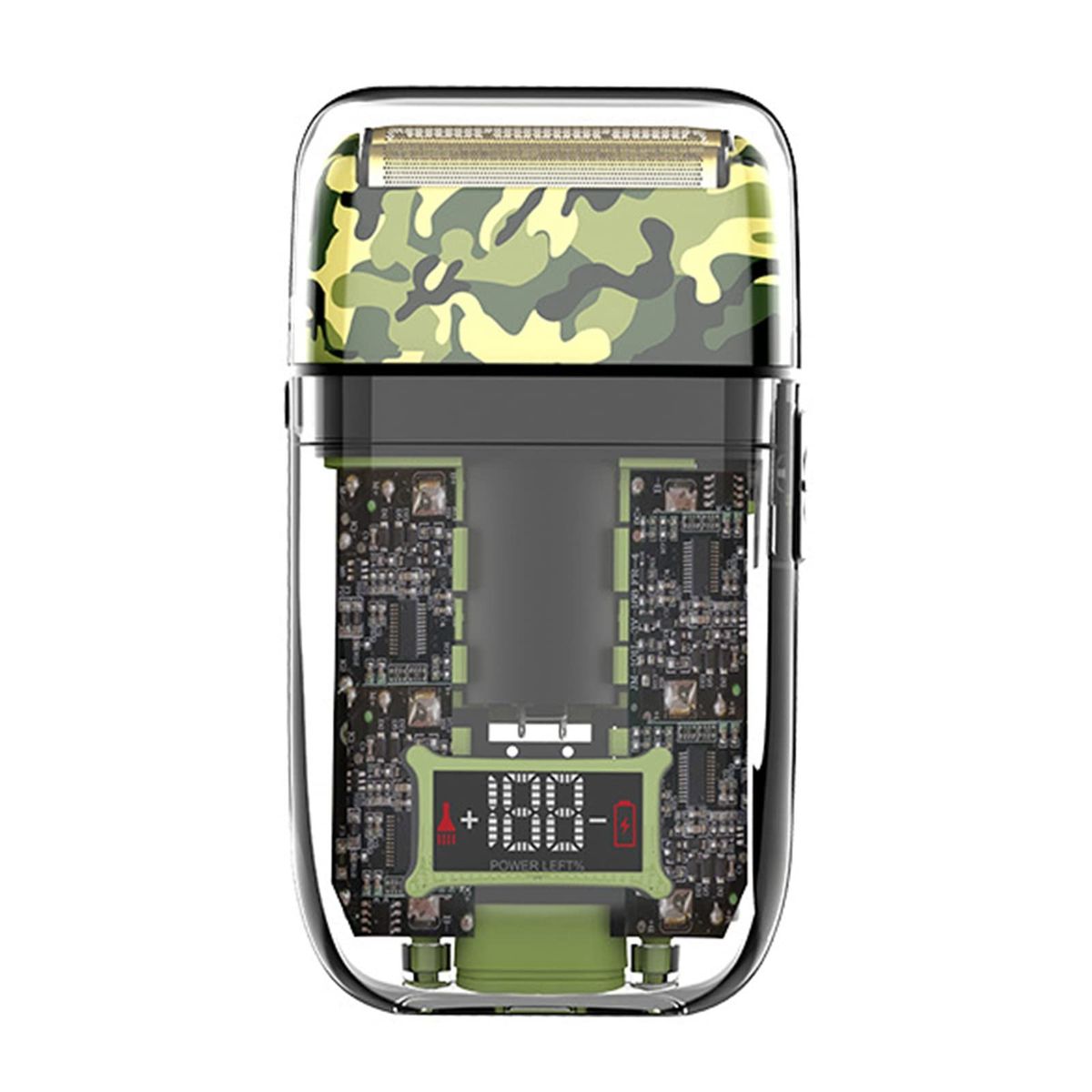 OEM - Kemei KM-TX7 Afeitadora Rasuradora de Bigote Barba Verde Militar