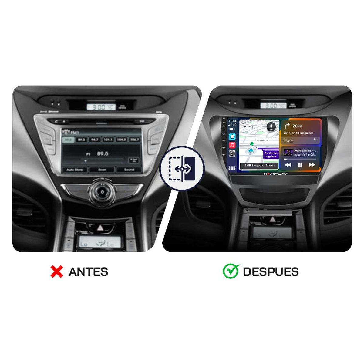 GENERICO - Autoradio Android Naviplay Para Hyundai  Elantra 2011 – 2013